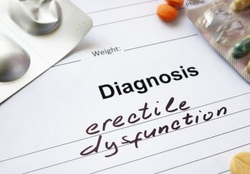 disfunzione erettile scritto in inglese su un foglio diagnosi